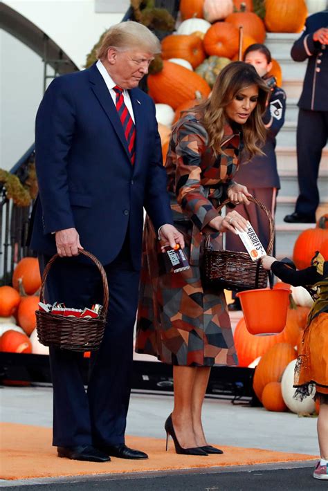 leren melania bij halloween michael kors|Melania Trump Wears Patchwork Coat, Black Pumps for .